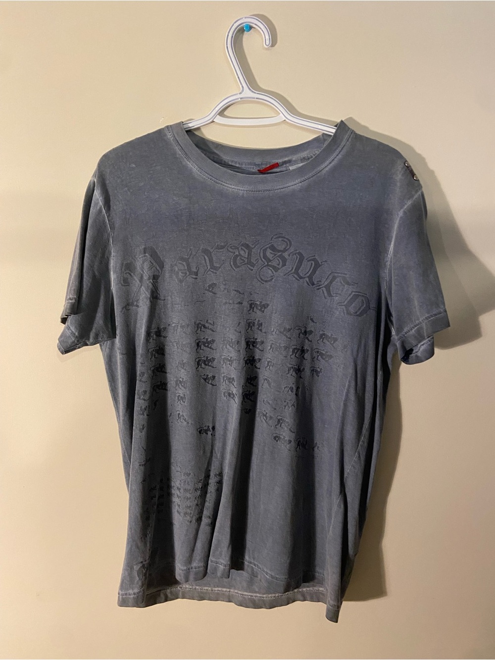 Parasuco Washed Gray Graphic Short Sleeve Tee - Men
